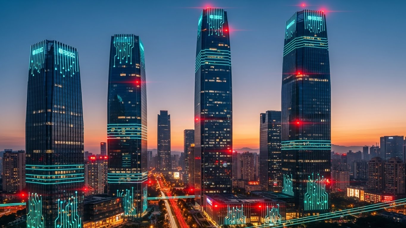 Shanghai and Shenzhen innovation skyline