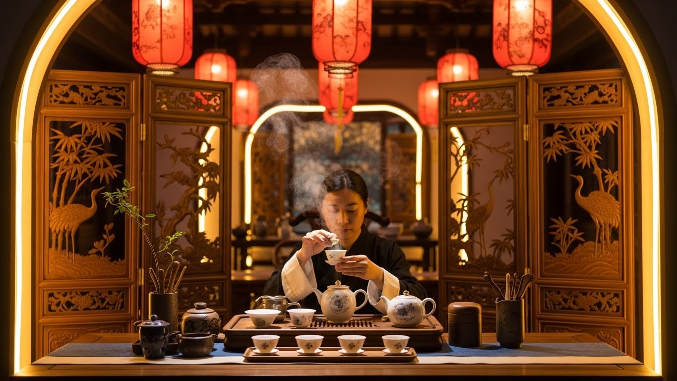 Lanterns and tea ceremony experience